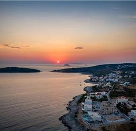3 x 5 bedroom seafront villa with heated infinity pool near Rogoznica, sleeps 10